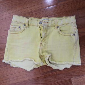 Bright Yellow Denim Shorts